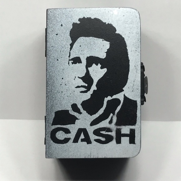 Hand Crafted Other - Johnny Cash inspired distressed graffiti Rocker Box Mini 4”x2.5” for love-…
